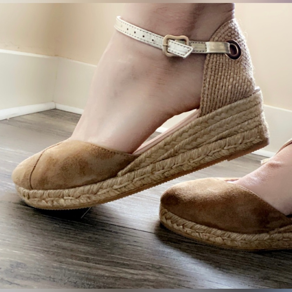GAIMO ESPADRILLE NUDE SUADE LEATHER UPPER WEDGE